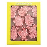 Set mit 8 Oster-Plätzchenformen, Ei, Keksstempel, Backen, Gebäckpresse, handgefertigte Keksformen