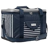 anndora Kühltasche XL Navy blau weiß 40 Liter - Kühlbox Isoliertasche Picknicktasche