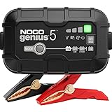 NOCO GENIUS5EU, 5A Autobatterie Ladegerät, 6V und 12V Batterieladegerät, Erhaltungsladegerät, Batterieerhaltungsgerät und Desulfator für AGM, Gel, Start und Stopp, EFB und Lithium Ionen Batterien