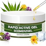 Extra Stark Kühlende Pflege bei Nacken, Rücken & Knien – Muskel- & Gelenkgel – Rapid Active Gel mit Menthol, Arnika, Hanf & Boswellia – Vegan & Tierversuchsfrei