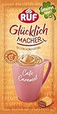 RUF Glücklichmacher Tassenpudding Café Caramel, Cremepudding für schnelle Desserts, Tassencremepudding, nur Wasser hinzufügen, 1 x 59g Beutel