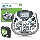 DYMO LetraTag LT-100T Beschriftungsgerät | Tragbares Etikettiergerät mit QWERTZ Tastatur | silber | Ideal fürs Büro oder zu Hause