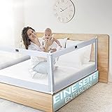 Kids Supply Bettgitter - Sicheres & höhenverstellbares Bettschutzgitter [70-90cm] - Rausfallschutz Bett für Kinder Bett & Elternbett [Eine Seite] (200 x 80 cm)