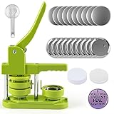 HTVRONT 58 mm Button Maker Maschine, Push-Pull DIY Presse Abzeichen mit 440 Knöpfen/Bild & Kreisschneider für Menschen, Kinder DIY Geschenke Pin Maker