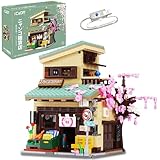 CaDA C66015W Japanisches Kitty`s Grocery Klembausteine ​​​​Technik, 921 Teile MOC Street View Serie Haus, modularer Hausbaustein-Modellsatz für Jugendliche und Erwachsene