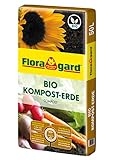 Floragard Bio Kompost-Erde 50 Liter – Pflanzerde für Blumen, Gemüse und Gehölze – mit Bio-Dünger - Gartenerde