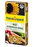 Floragard Bio Kompost-Erde 50 Liter – Pflanzerde für Blumen, Gemüse und Gehölze – mit Bio-Dünger - Gartenerde