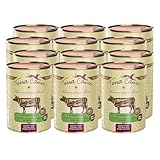 Terra Canis Rind Pur aus Rinderherz und Rinderleber - Metzgers Bestes Nassfutter, 12x400g I Premium Hundefutter in 100% Lebensmittelqualität Aller Rohstoffe I Reichhaltig, gesund & glutenfrei