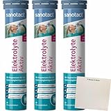 usy Bundle für sanotact Elektrolyte Aktiv 20 Brausetabletten ohne Zucker 3er Pack (3x82g Dose) + usy Block