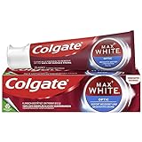 Colgate Zahnpasta Max White Optic 75 ml – entfernt bis zu 100% der Oberflächenverfärbungen für eine sofortige Zahnaufhellung* und ein weißeres Lächeln