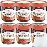 Nusspli Nuss-Nougat-Creme 6er Pack (6x400g Glas) + usy Block