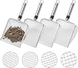 Hengrongshen 4 Stück Gartensieb, Kompostsieb mit Griff, Gartensieb Erde Edelstahl, Kompostsieb für Sortieren von Sand, Boden, Schmutz, Kompost