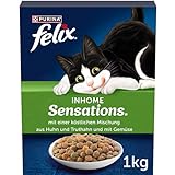 FELIX Inhome Sensations Katzenfutter trocken für Hauskatzen, mit Huhn & Gemüse, 1er Pack (1 x 1kg)