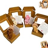 Kleiner Bär in Box, handgemachter Mini-Plüsch-Teddybär in Box, Taschenbär-Mini-Plüschpuppe in Box, mit inspirierender Karte, entzückendes kleines Stück for Liebhaber, Schreibtischzubehör