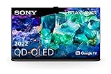 Sony XR-55A95K/P BRAVIA XR 55 Zoll Fernseher (QD OLED ,4K Ultra HD,High Dynamic Range (HDR), Smart TV(Google TV),2022 Modell),Titanschwarz inkl 24 + 6 Monate Herstellergarantie