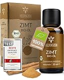 Heldengrün® BIO Zimtöl [100% NATURREIN] Zertifiziertes Lebensmittel zum Einnehmen - Echtes Zimtöl ätherisch - Zimt Öl - Cinnamon Essential Oil
