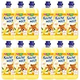 Kuschelweich Weichspüler - 12 x 1 l für je 38 Wäschen, kuschlig-weich - hautverträglich, mikroplastikfrei - Wilde Vanille