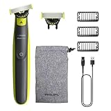 Philips OneBlade 360 Face - Elektrischer Bartschneider und Rasierer, 2x 360-Klingen, 3x Stoppelkamm (1,3,5mm), QP2724/31