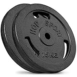 Hop-Sport 30 kg Gusseisen Hantelscheiben 30mm - Guss Gewichte Hantel Sets zur Auswahl: 2x15 kg / 2x5 kg+2x10 kg / 4x2,5kg+4x5kg / 8x1,25kg+4x2,5+kg+2x5kg - 30/31 mm Bohrung (2 x 15 kg)