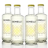 GEMELLii Indian Tonic Water mit sizilianischer Zitrone, 4x 200ml Flaschen, natürliche Inhaltsstoffe, mit Agavendicksaft gesüßt, Made in Italy