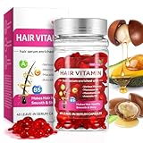 Hair Vitamin Serum Capsule, Haarvitamin Serum Kapseln, Marokkanischem Macadamia Avocadoöl, Enriched with Vitamins A C E & B5, Spendet Feuchtigkeit, Repariert Geschädigtes (A)