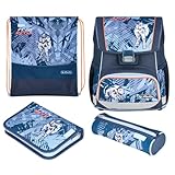 Herlitz Kinder Loop Plus Grundschulranzen, Blau, Hellblau, Orange
