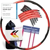 KIANA SPORTS® Hula Hoop Reifen Erwachsene inkl. Tasche und Übungsplan [1,2 kg] - Stabiler Hoola Hoop aus Deutscher Entwicklung - Hullahub Reifen zum Abnehmen - Gymnastikreifen mit Wellen