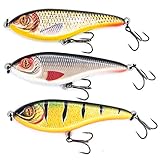 Mister Tackle Tuvanus 9 cm Angelköder Wobbler Set Jerkbait Slider für Hechtangeln 3 Stück