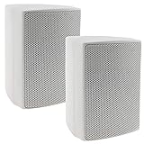 ChiliTec 2-Wege Lautsprecher Weiß Paar Wand-Lautsprecher für HiFi Stereoanlage Heimkino 40Watt 8Ohm