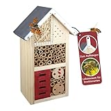 CULT at home Insektenhaus – Nistkasten für Nützlinge – Höhe 26 cm – Bienenhotel Schmetterlingshaus Insektenhotel Marienkäferhaus aus Holz