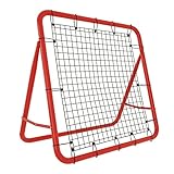 LILIIN Fußball Rebounder Netz Kickback Rückprallwand Fussball Trainingszubehör Ajustable de 5 Niveles, Torwand für Training Kinder und Erwachsene Rot