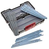 Bosch Professional 15tlg. Säbelsägeblatt Wood and Metal Set (für Holz und Metall, Toughbox, Zubehör Säbelsäge), Schwarz , 15 Stück (1er Pack)