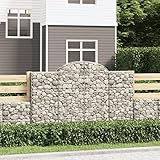 Gabionen mit Hochbogen 20Stk. 200x50x120/140cm Verzinktes Eisen, LAPOOH Gabionen Zaun, Steinkorb Garten, Gabionenkörbe, Gabionen Gitter, Dekorative Zã¤une - 3146356