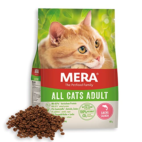 MERA Cats All Cats Lachs, Trockenfutter für ausgewachsene Katzen, getreidefrei & nachhaltig, Katzentrockenfutter mit hohem Fleischanteil, 2 kg