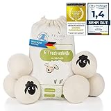 Feluna® Öko Trocknerbälle XXL 6er Set 100% Schafswolle für Wäschetrockner - Natürlicher Weichspüler Waschbälle für Daunenen, Baumwolle und vieles mehr