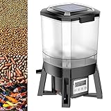 Wiltec CFF-206 solarbetriebener Fischfutter Automat, programmierbarer Futterspender mit 6 Liter Behälter für 1 bis 6 Fütterungen pro Tag