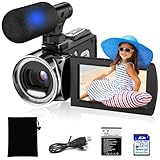 Vmotal 4K Digitaler Camcorder mit Mikrofon & SD-Karte, 36MP Foto/4K Videorecorder, Videokamera Anfänger für Kinder/Studenten/Jugendliche