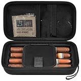 Zigarrenetui, 4 Finger Humidors Zigarrenbox mit Befeuchter. Zigarrenhalter für Cutter/Feuerzeug/Luftbefeuchter Packs Set, Zigarrenzubehör Geschenke für Männer - Aufbewahrungsbox & Befeuchter nur