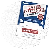 Nariolar Puzzle Klebefolie: 32 Super Puzzlekleber zum Erhalt von 4 x 1000 Teile Puzzle,Puzzle Kleber zum Schutz von Puzzles in nur Wenigen Minuten