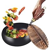 Kochgeschirrkit - Leichter Camping Pot | Fry Pan Set | Wok Pan Nonstick, Eisenbraten Wok | Hitzebeständige Nicht-Stick-Eisenpfanne mit Deckel für Restaurant, Küche, Zuhause, Camping, Innenräume und dr