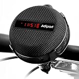 Adiport Fahrrad Bluetooth Lautsprecher,Fahrgeschwindigkeit,Akkuleistung und Zeitanzeige,tragbarer drahtloser Fahrradlautsprecher,satter Bass und lauter Sound,wasserdicht für Outdoor Radfahren Wandern