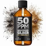 Kolloidales Silber 50 PPM | 500 ml | Silberwasser mit 99,99% reinem Silber | Aktive Silberionen | Für die ganze Familie | GMP-zertifiziertes Labor | 100% natürliche Lösung | SILVERPLUS