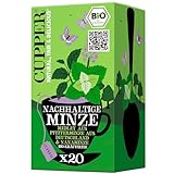 Cupper Bio-Kräutertee Nachhaltige Minze, Ohne Süßholz, 20 ungebleichte Teebeutel, umweltfreundlich, fair gehandelt