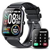 DUSONLAP Smartwatch Herren Damen mit Bluetooth Anrufe, 1,85' HD Touchscreen Smart Watch mit Schlafmonitor Pulsmesser Schrittzähler, 112 Sportmodi Sportuhr, IP68 Wasserdicht Fitnessuhr für iOS Android