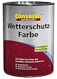 Consolan Profi Wetterschutzfarbe Holzschutz außen 2,5 Liter, Weiss, 2.5 l (1er Pack)