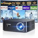 Beamer【1200 ANSI Lumen & Google TV】Autofokus Trapezkorrektur Smart Beamer Netflix Official, WiFi6 Bluetooth Beamer 4K Unterstützung, LED Tageslicht Beamer für Heimkino/Outdoor/Geschenk Handy Projektor