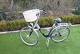 Marcus Hundefahrradkorb für Fahradlenker aus Weide mit Metallgitter und Kissen Weidenkorb Hundekorb Lenkerkorb Einkaufskorb Natur (XXL mit Kissen)