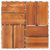 BDXMKS Garagenbodenfliesen 29x29cm Holz ineinander greifende Terrassenfliesen Plattform Terrasse Garten ineinander greifende Bodenfliesen for den Innen- und Außenbereich haben Farbunterschiede