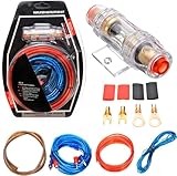 SPORWAY Endstufe Kabel Set: 10GA Kfz Verstärker Kabelsatz, Anschluss Set Auto Verstärker Kabel Set, Subwoofer Kabel Set Endstufe Kabel Car Audio Wire, 1500w Installations Car Verstärker Kabelset