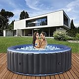 Miweba MSpa aufblasbarer Whirlpool Outdoor Bergen C-BE061 | Rund ⌀ 204.0 cm - 6 Personen Spa Pool aufblasbar - UV-C Reinigung - Bis 1429 L - 40°C - Fernbedienung - 138 Düsen - TÜV GS (6 Personen)